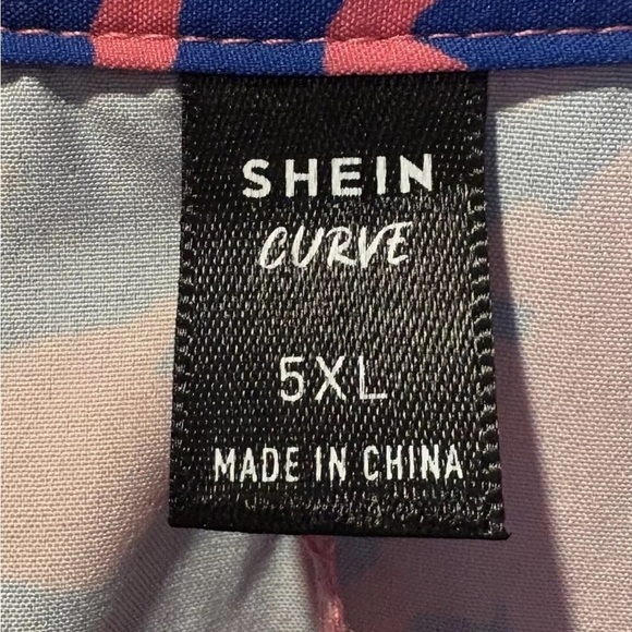 SHEIN VCAY Plus Allover Print Batwing Sleeve Shirt Dress Maxi Women’s‎ 5XL (138) - Picture 5 of 6